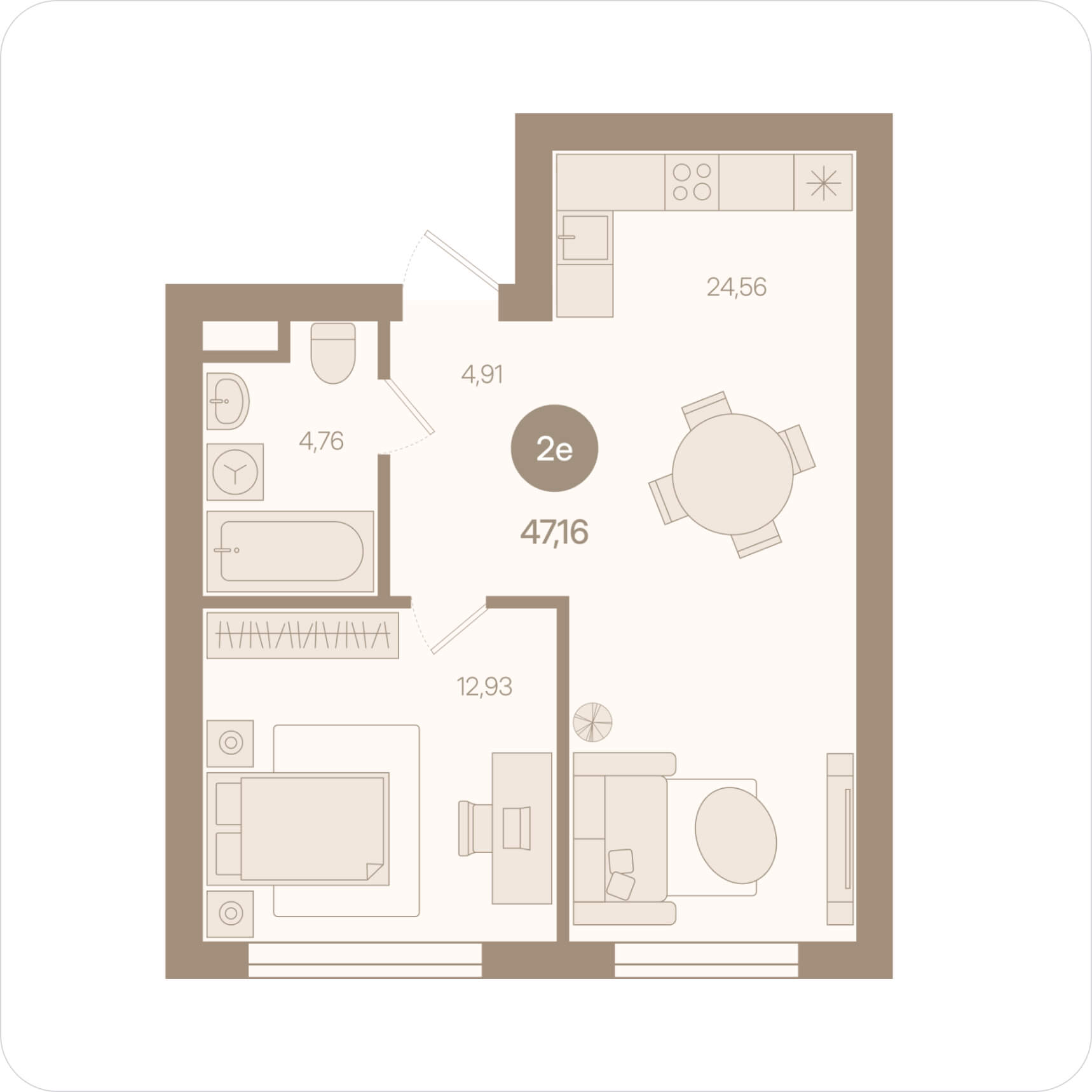 Евро 2 · 47,16 м²